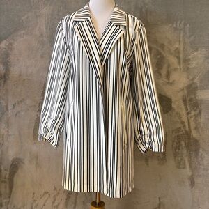 Cato Monochrome Striped Minimalist Office Jacket Blazer Sz L